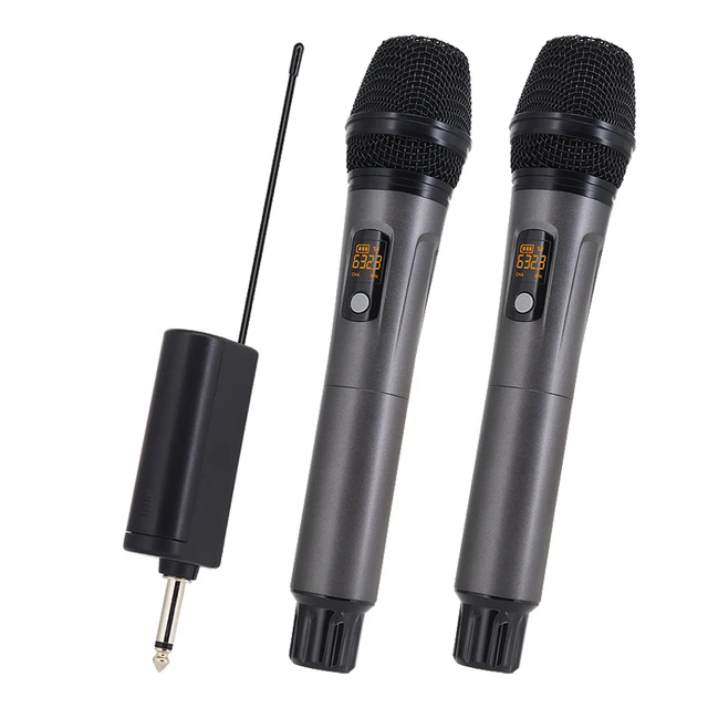 Hridz rechargeable UHF dual channel wireless microphone system for performances V571-HZ-UHFW2M