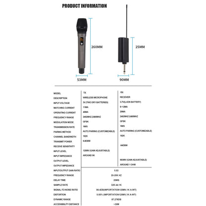 Hridz rechargeable UHF dual channel wireless microphone system for performances V571-HZ-UHFW2M