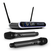 Hridz Wireless UHF Microphone Kit Dual Handheld Mics with 100m Range Receiver for Karaoke Meetings Parties V571-HZ2UHFM100MRSET