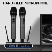 Hridz Wireless UHF Microphone Kit Dual Handheld Mics with 100m Range Receiver for Karaoke Meetings Parties V571-HZ2UHFM100MRSET