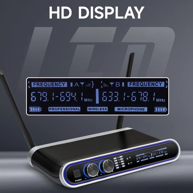Hridz Wireless UHF Microphone Kit Dual Handheld Mics with 100m Range Receiver for Karaoke Meetings Parties V571-HZ2UHFM100MRSET