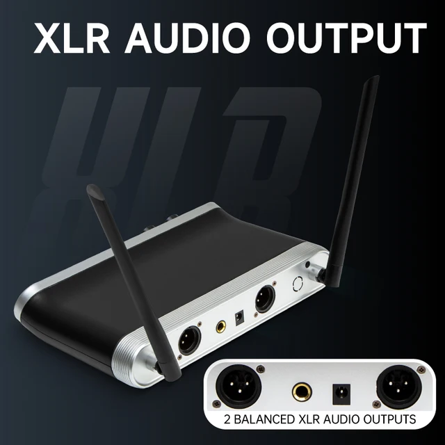 Hridz Wireless UHF Microphone Kit Dual Handheld Mics with 100m Range Receiver for Karaoke Meetings Parties V571-HZ2UHFM100MRSET