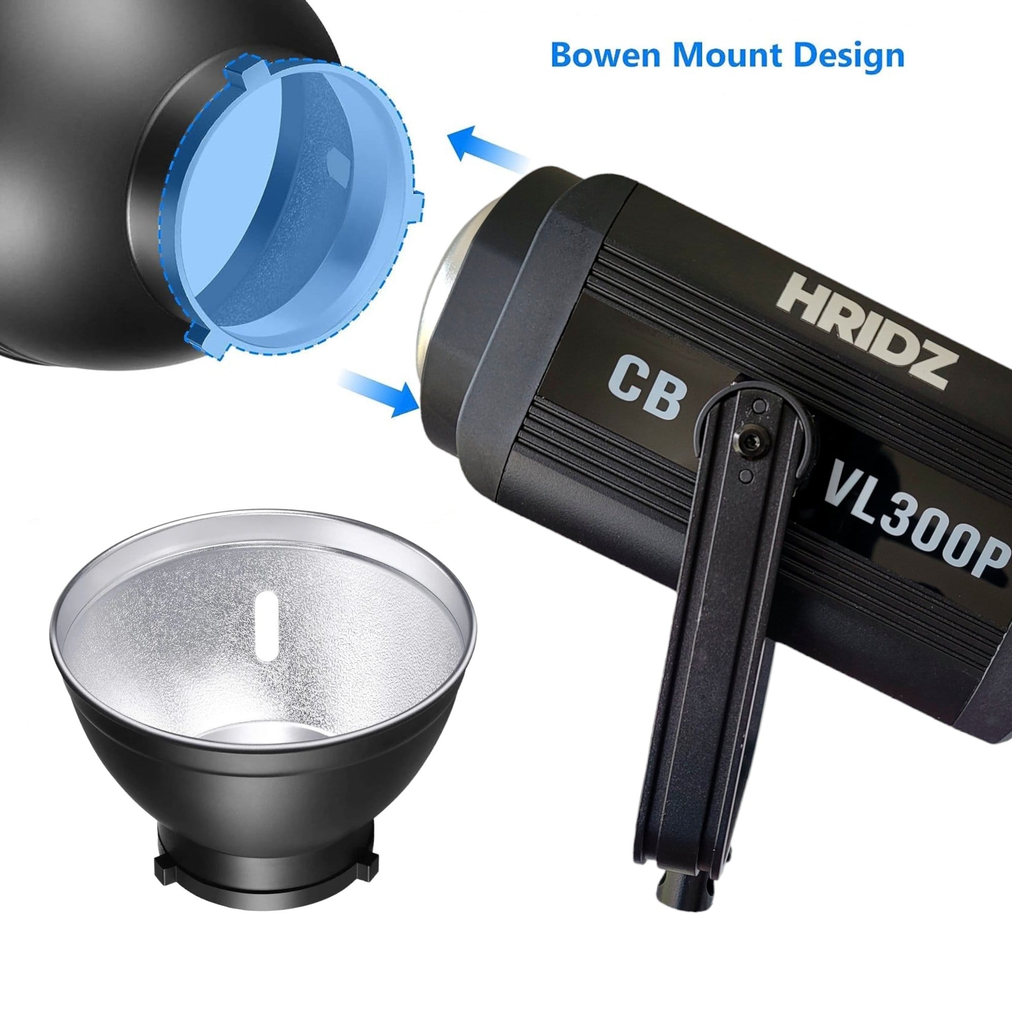 Hridz 300W COB Video Light LED Ultra Bright VL300 Bi-Color COB 2800-6800K Bowens V571-HZCBVL300