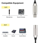 1m Hridz XLR Cable Male To Female Audio Output and Input Apply To KTV Microphone V571-HZMFXLRCABLE-1M