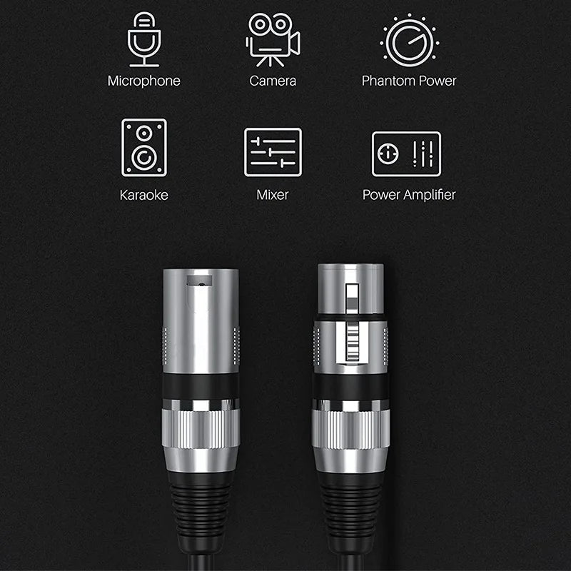 1m Hridz XLR Cable Male To Female Audio Output and Input Apply To KTV Microphone V571-HZMFXLRCABLE-1M