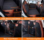 Black PawfectFriend Hard Bottom Car Back Seat Extender & Hammock for Dogs - 63x132cm Waterproof, Heavy-Duty V571-PF-CAR-HMCK-BLK
