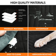 Black PawfectFriend Hard Bottom Car Back Seat Extender & Hammock for Dogs - 63x132cm Waterproof, Heavy-Duty V571-PF-CAR-HMCK-BLK