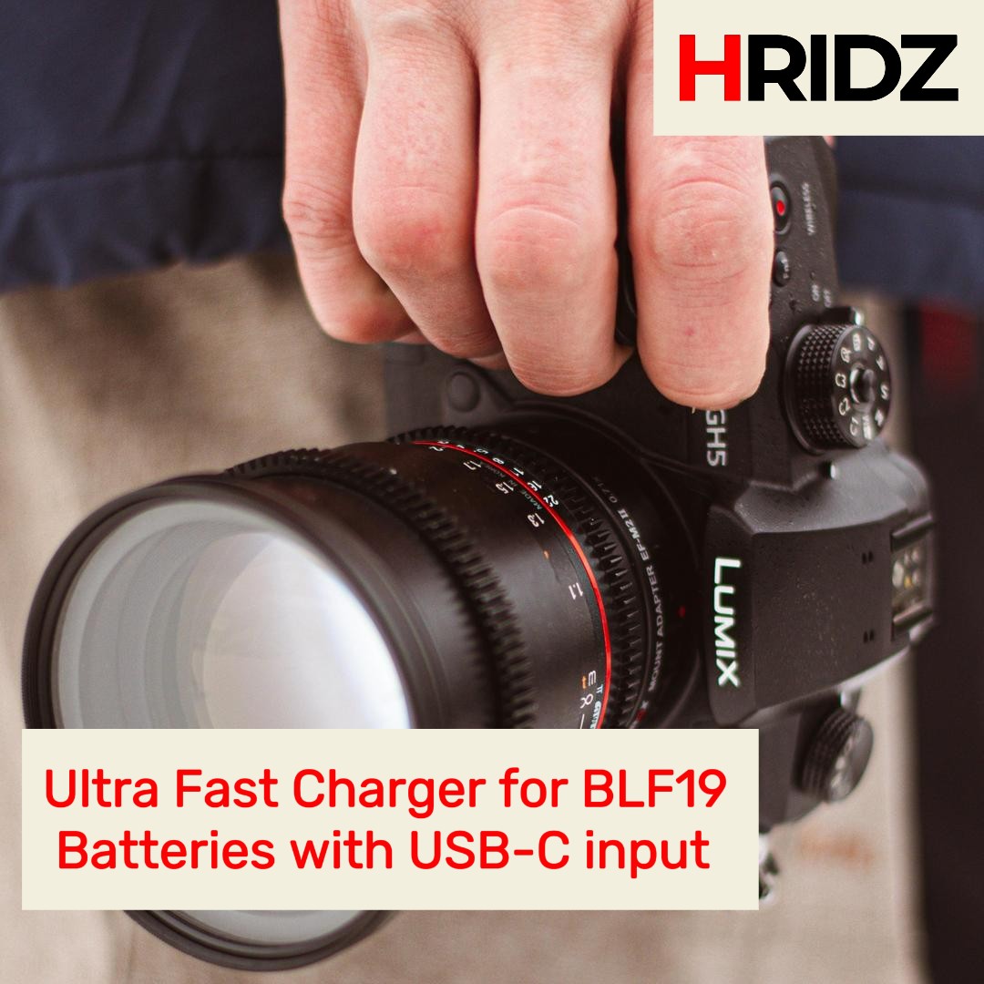 Hridz DMW-BLF19 Dual Charger For Panasonic GH3 & GH4 camera batteries V571-TFDCB2B1C1BDMWBLF19-C