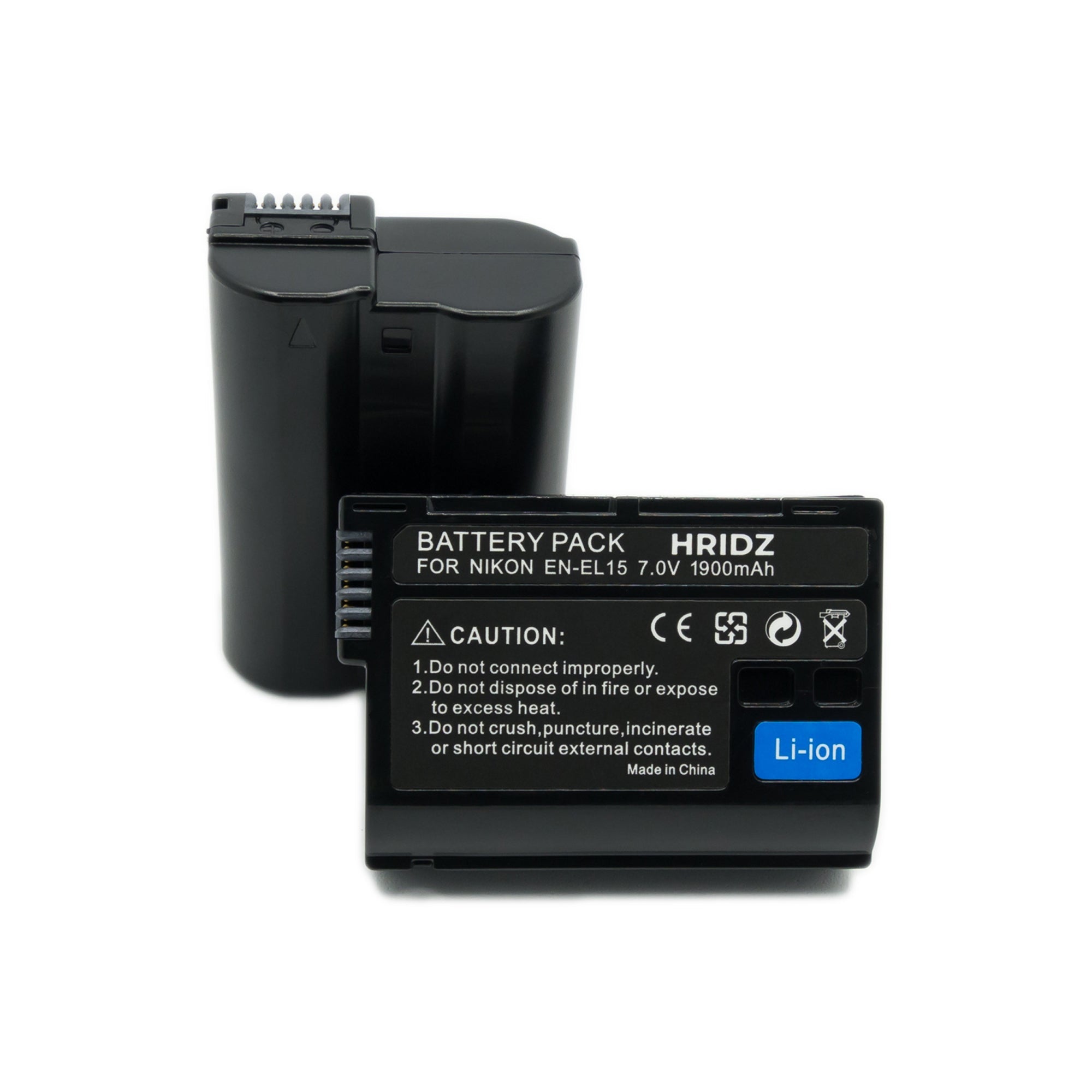 Hridz EN-EL15 Battery & Charger set for Nikon Z6, Z7, D780, D500, D600, D610, D750, D800, D810, D810a, D850 V571-TFDCB2B1C1BENEL15