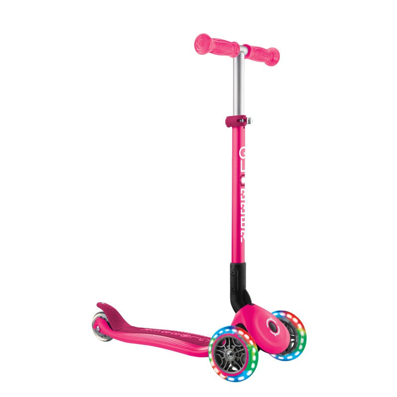 Globber PRIMO Foldable Lights Scooter - Fuchsia/Dark Pink V572-432-110-3