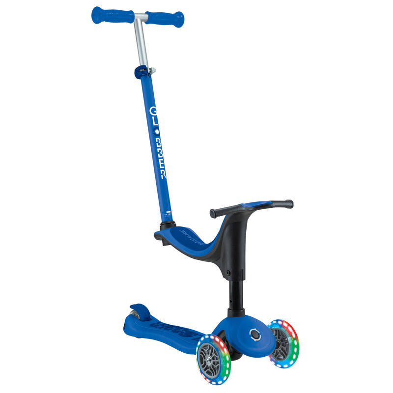 Globber GO UP SPORTY Lights with Stabilizer- Navy Blue/ Dark Navy Blue V572-452-600-4S