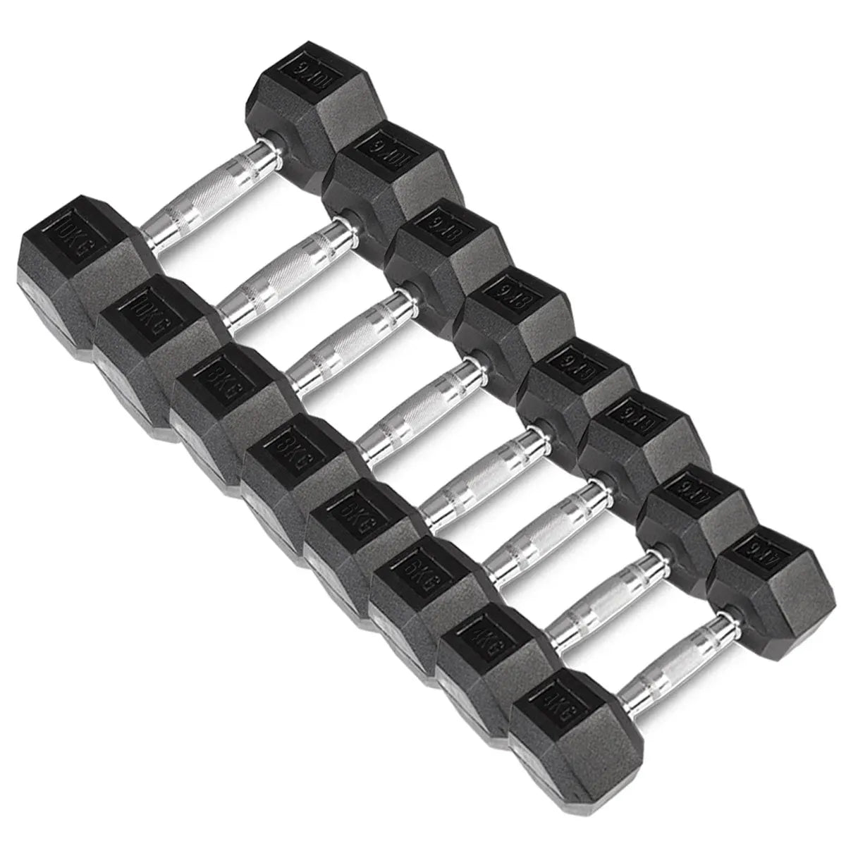 CORTEX 56kg Hex Fixed Dumbbell Set (4, 6, 8, 10kg Pairs) V572-CSST-DBHSET-56