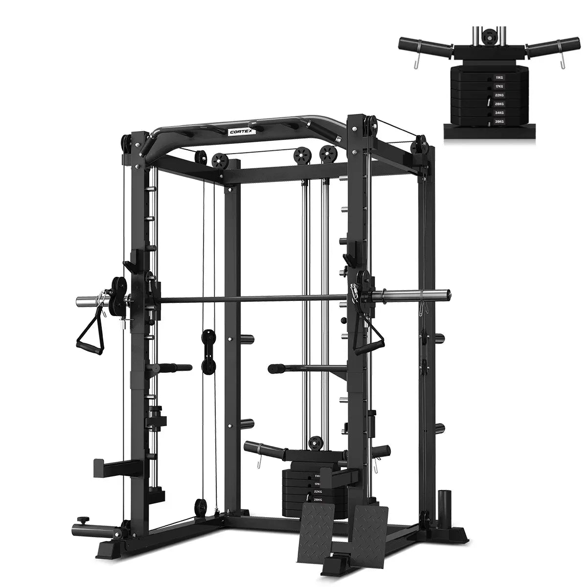 CORTEX SM-20 6-in-1 Power Rack with Smith & Cable Machine V572-CSST-SM20