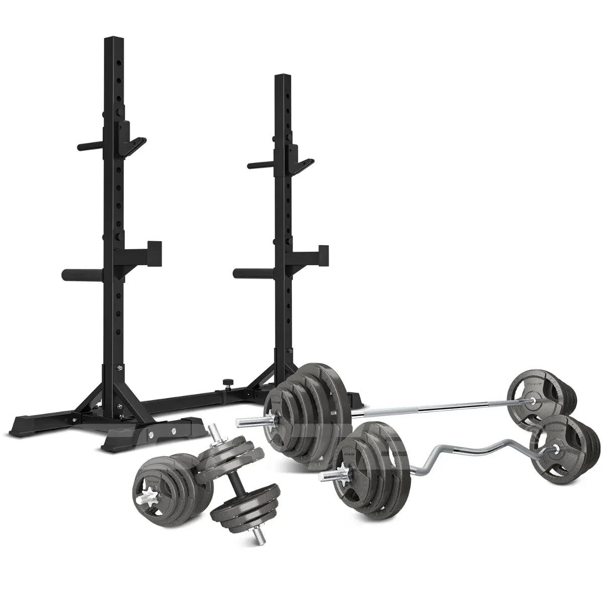 CORTEX SR10 Squat Rack with 90kg Standard Tri-Grip Weight and Bar Set V572-CSST-SR10-B