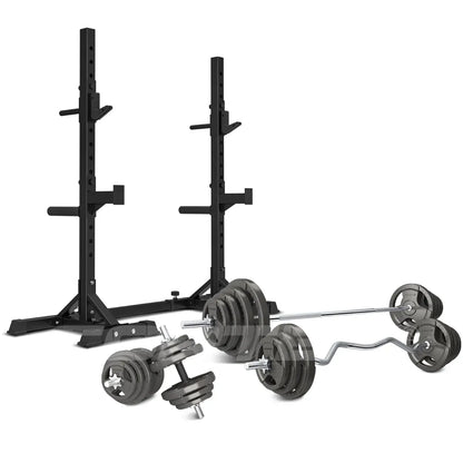 CORTEX SR10 Squat Rack with 90kg Standard Tri-Grip Weight and Bar Set V572-CSST-SR10-B