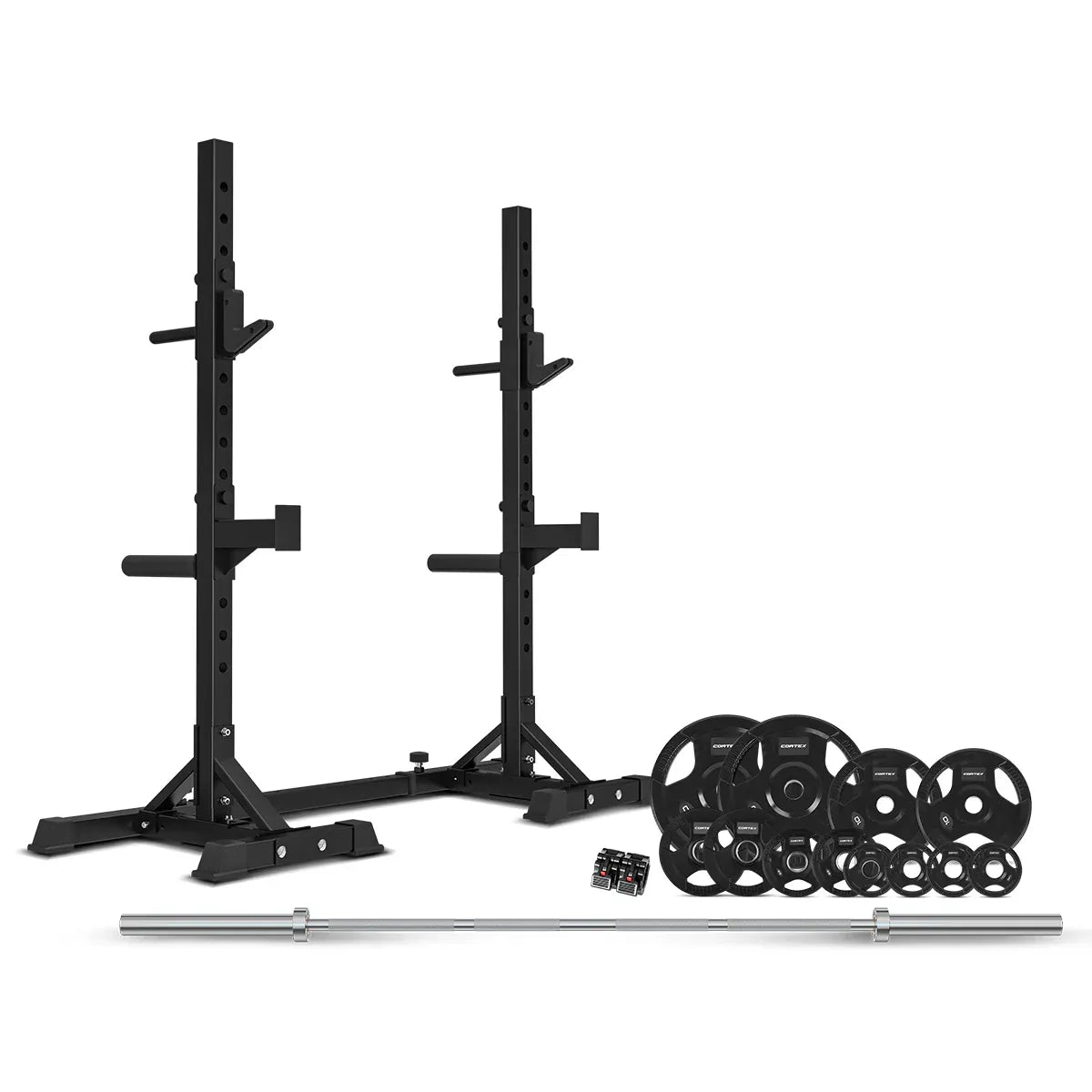 CORTEX SR-10 Squat Rack Package + 100kg Olympic Tri-Grip Weight Plates Package V572-CSST-SR10-C