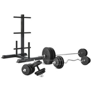 CORTEX 90kg EnduraCast Barbell Weight Set with Weight Tree V572-CSST-WPSECSET-B