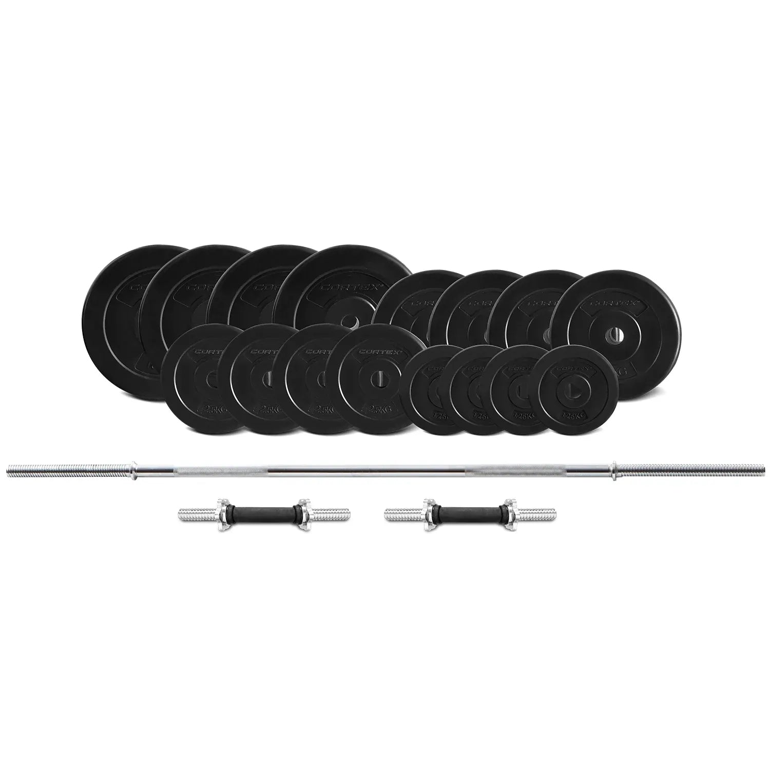 CORTEX 85kg EnduraShell Barbell & Dumbbell Weight Set V572-CSST-WPSECSET-O