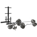 CORTEX 90kg Tri-Grip Standard Barbell Weight Set with Weight Tree 25mm V572-CSST-WPSTGSET-B