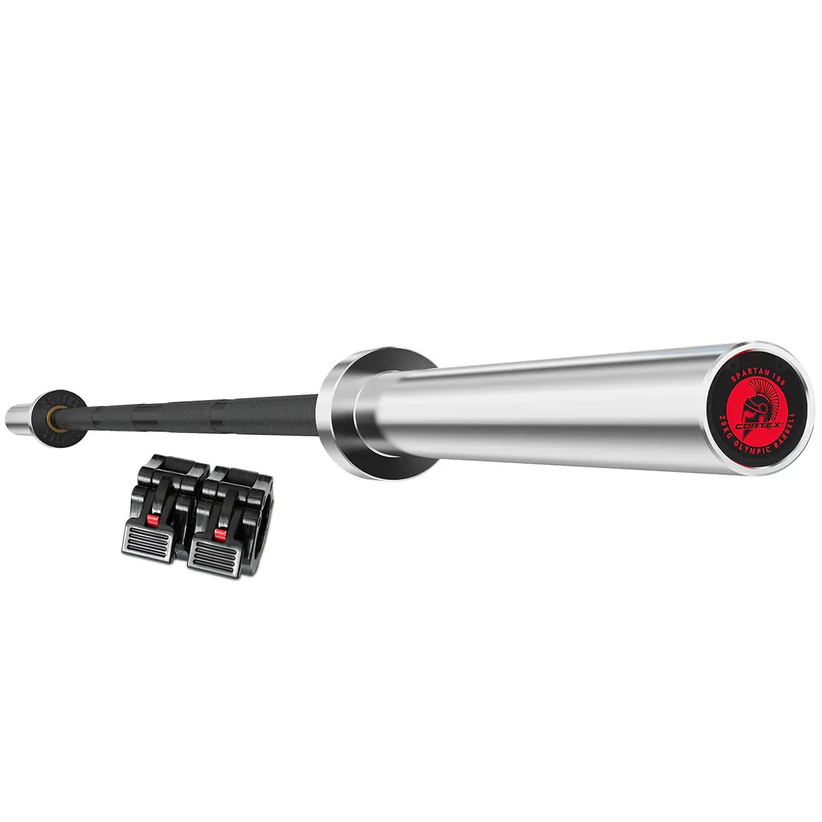 CORTEX SPARTAN100 7ft 20kg Olympic Barbell (Black Oxide) with Lockjaw Collars V572-CXBB-SN100BO-LC