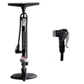 QBP Floor Pump - Air Attack - Alloy Barrel - Plastic Base - Twin Head Valve - 120 Psi V572-KWT-QBP-FPATT