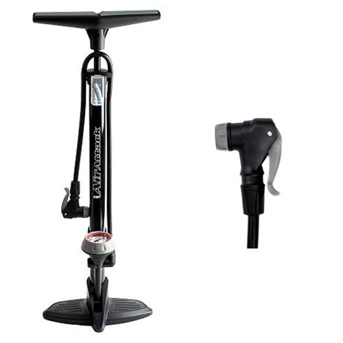 QBP Floor Pump - Air Attack - Alloy Barrel - Plastic Base - Twin Head Valve - 120 Psi V572-KWT-QBP-FPATT
