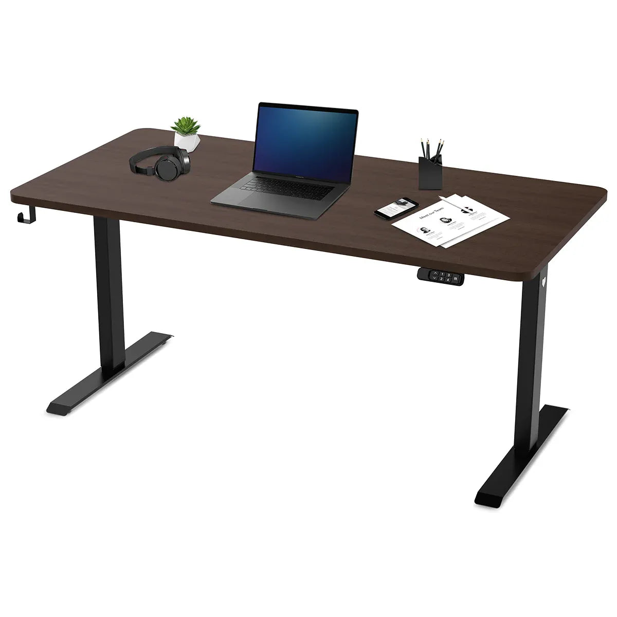 Lifespan Fitness ErgoDesk Electric Standing Desk 160cm (Walnut/Black) V572-LFDK-ED160WNBK