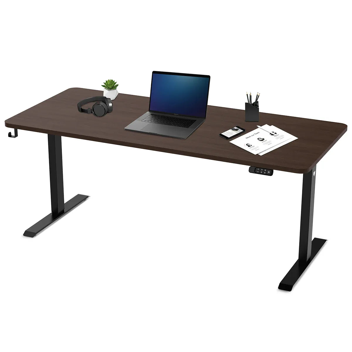 Lifespan Fitness ErgoDesk Electric Standing Desk 180cm (Walnut/Black) V572-LFDK-ED180WNBK
