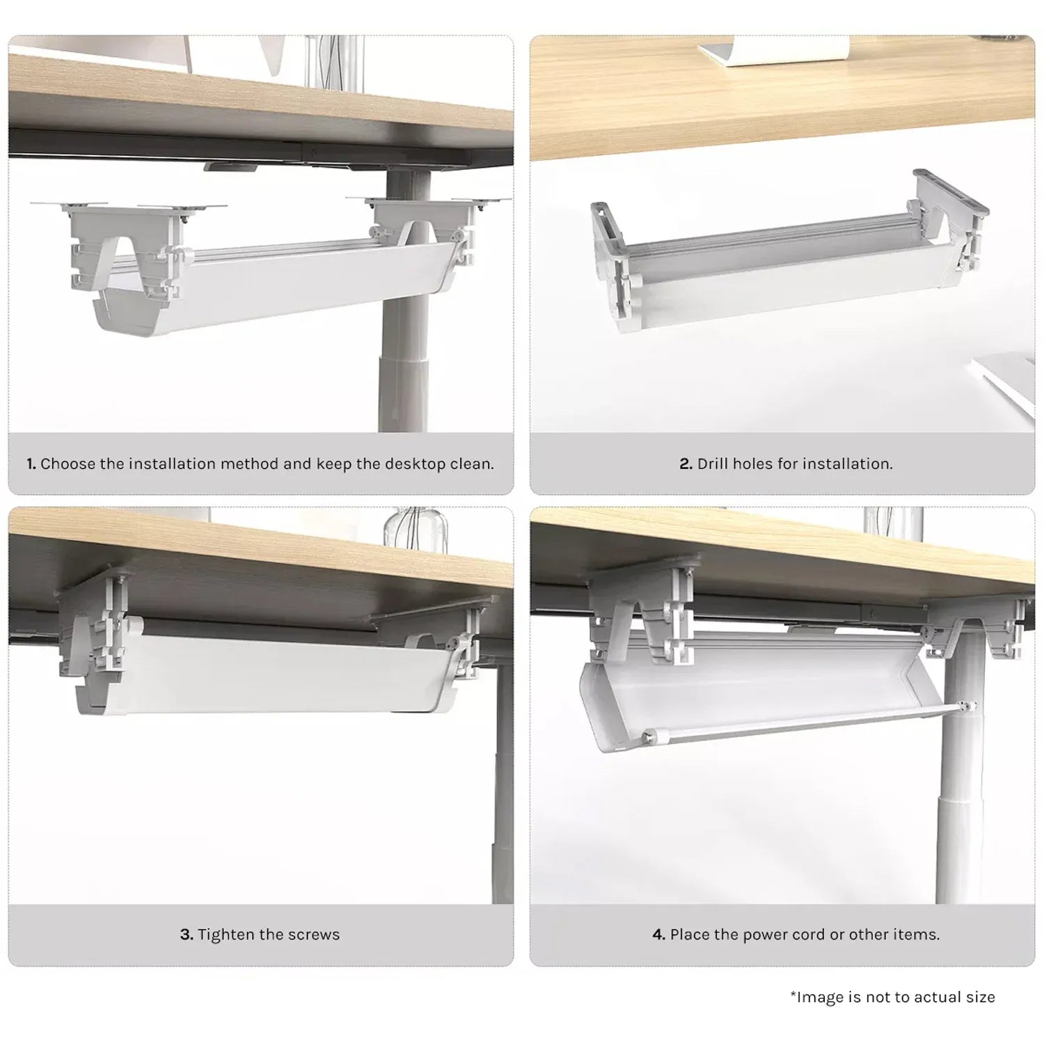Lifespan Fitness ErgoDesk Height Adjustable Under Desk Cable Management Tray (100cm) V572-LFDK-EDK-06