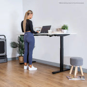 Lifespan Fitness ErgoDesk AUTO Series Automatic Standing Desk 150cm in White & Black V572-LFDK-EDKWB-150
