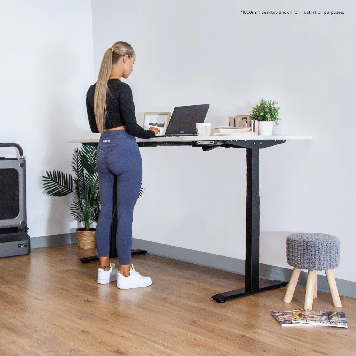Lifespan Fitness ErgoDesk AUTO Series Automatic Standing Desk 150cm in White & Black V572-LFDK-EDKWB-150