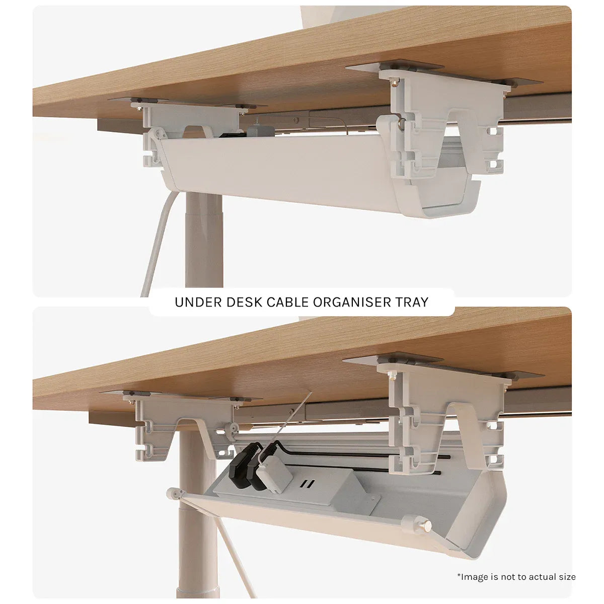 Lifespan Fitness ErgoDesk Automatic Standing Desk 1500mm (White) + Cable Management Tray V572-LFDK-EDKWB-150C