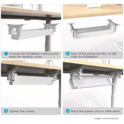 Lifespan Fitness ErgoDesk Automatic Standing Desk 1500mm (White) + Cable Management Tray V572-LFDK-EDKWB-150C