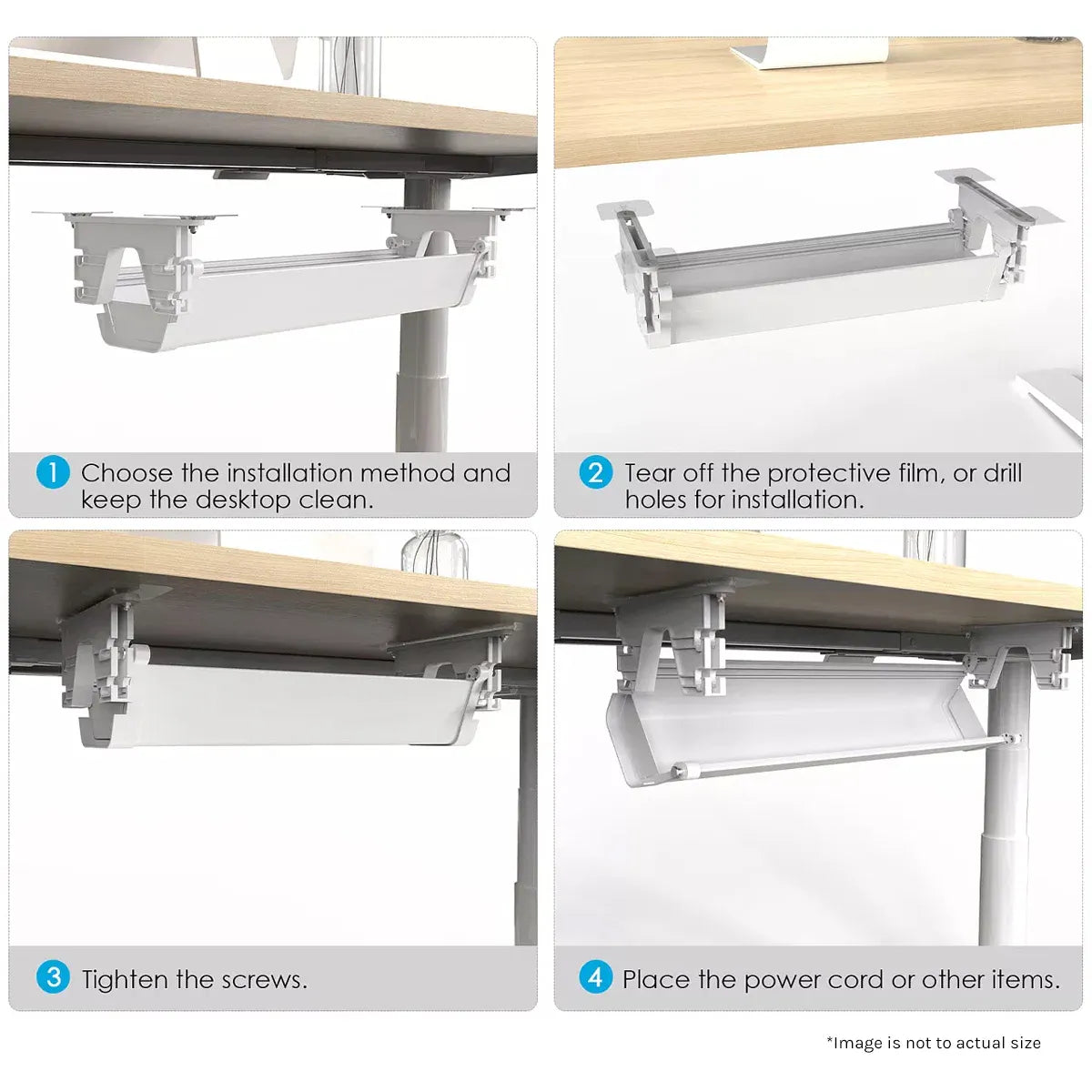 Lifespan Fitness ErgoDesk Automatic Standing Desk 1500mm (White) + Cable Management Tray V572-LFDK-EDKWB-150C