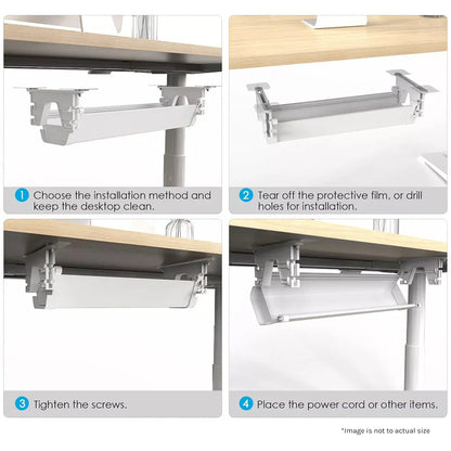 Lifespan Fitness ErgoDesk Automatic Standing Desk 1500mm (White) + Cable Management Tray V572-LFDK-EDKWB-150C