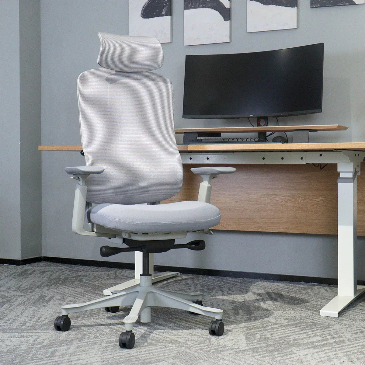 Lifespan Fitness DM8 Ergonomic Office Desk Chair (White/Grey) V572-LFOC-DM8G