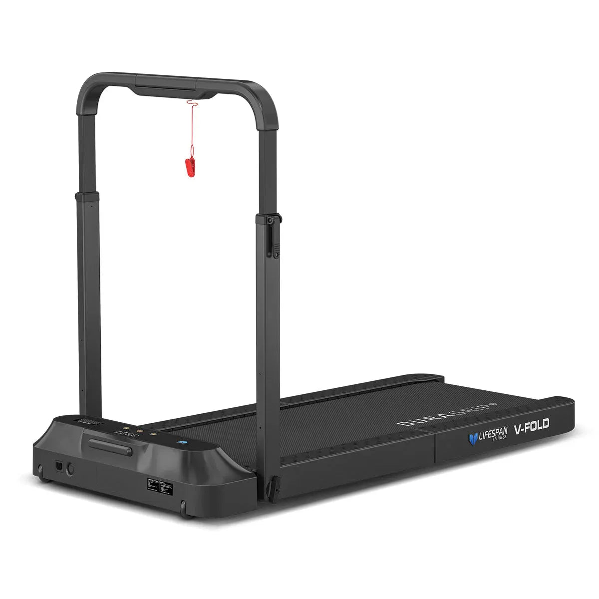 Lifespan Fitness V-FOLD Treadmill with ErgoDesk Automatic Standing Desk 1500mm in White/Black with Cable V572-LFTM-VFOLD-E