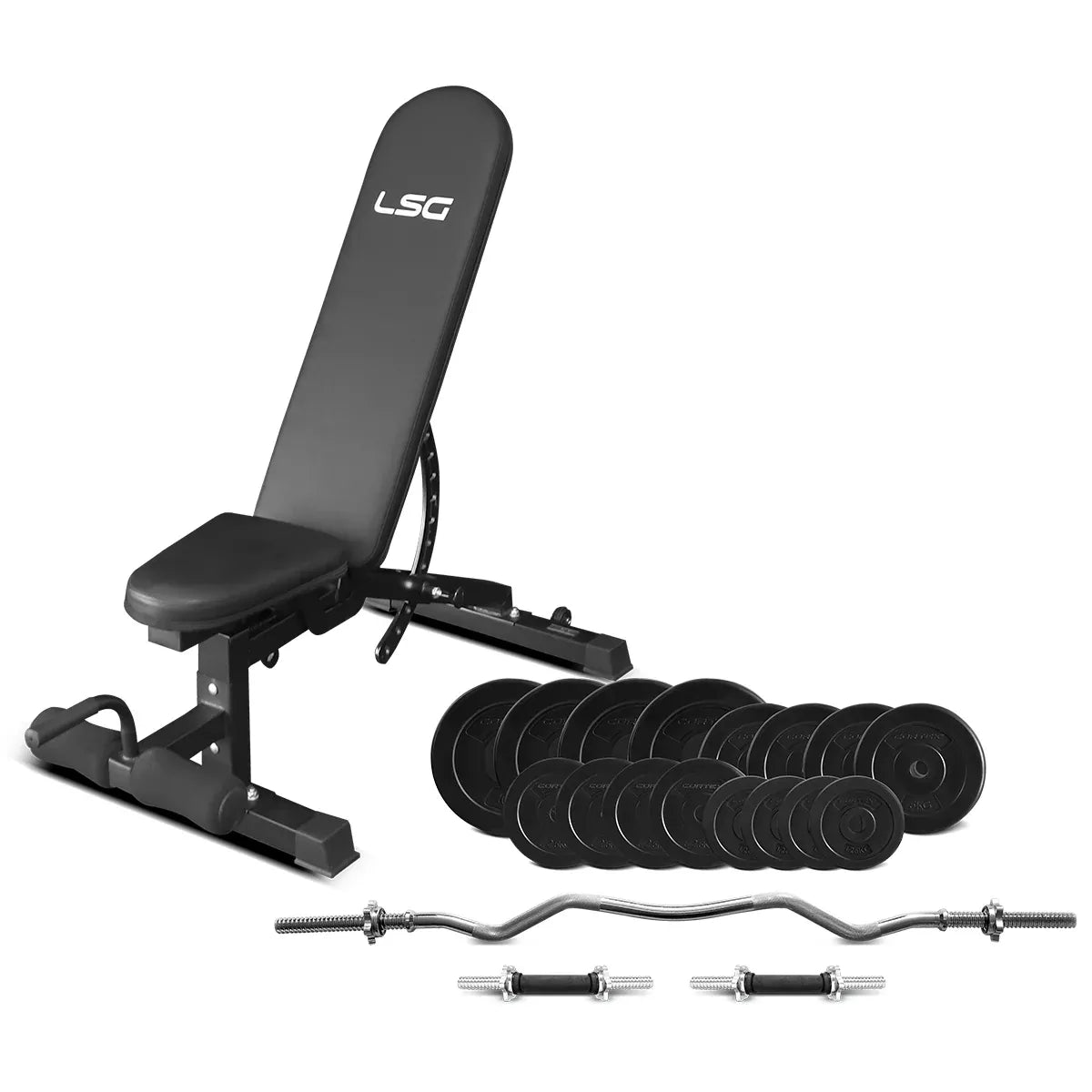 LSG GBN006 FID Bench with 84kg Weight and Bar set V572-LGBN-GBN006-A
