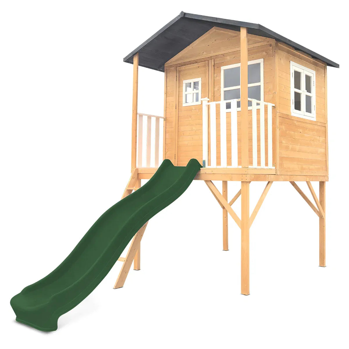 Lifespan Kids Burleigh Cubby House with 2.2m Slide (Green) V572-LKCH-BUR-GN
