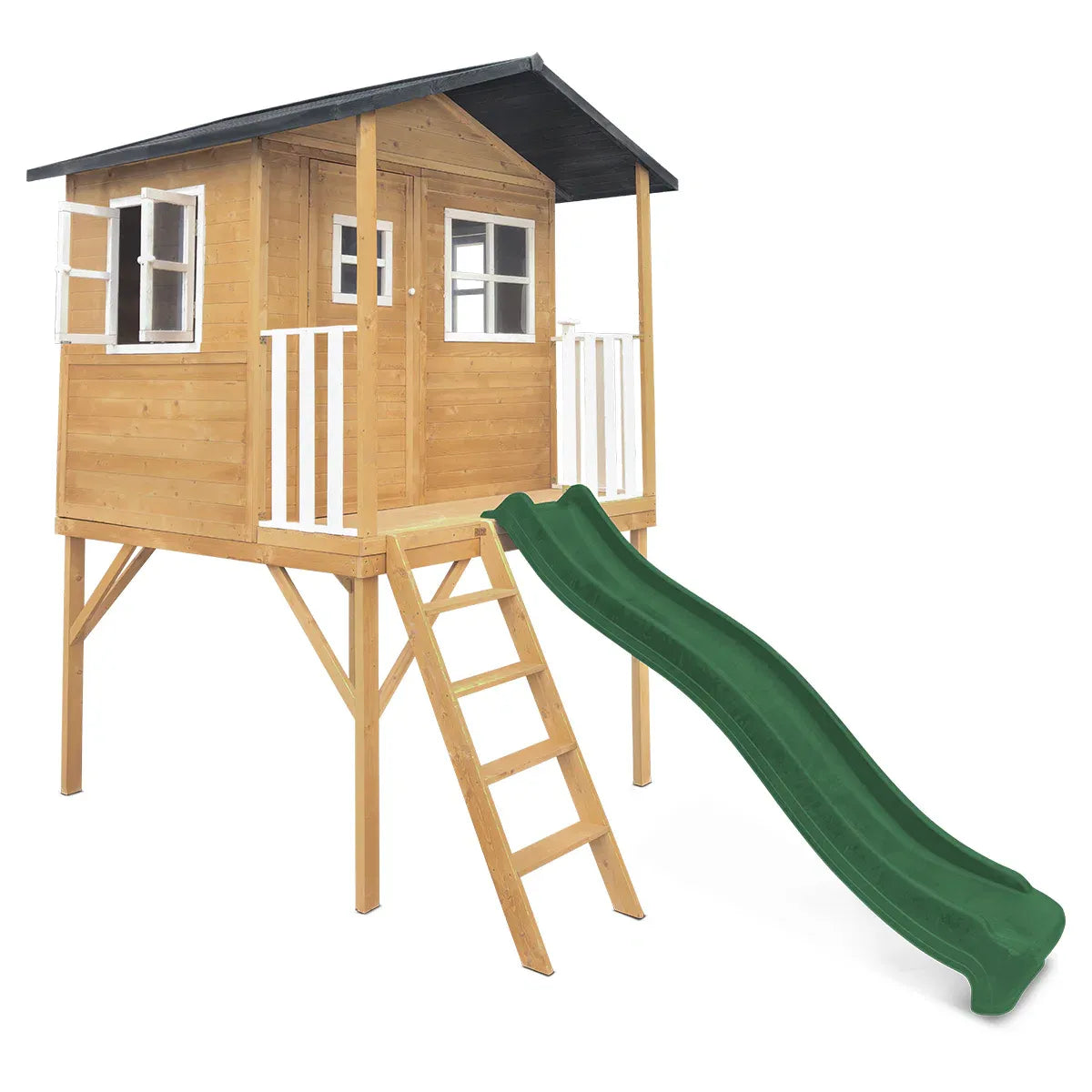 Lifespan Kids Burleigh Cubby House with 2.2m Slide (Green) V572-LKCH-BUR-GN