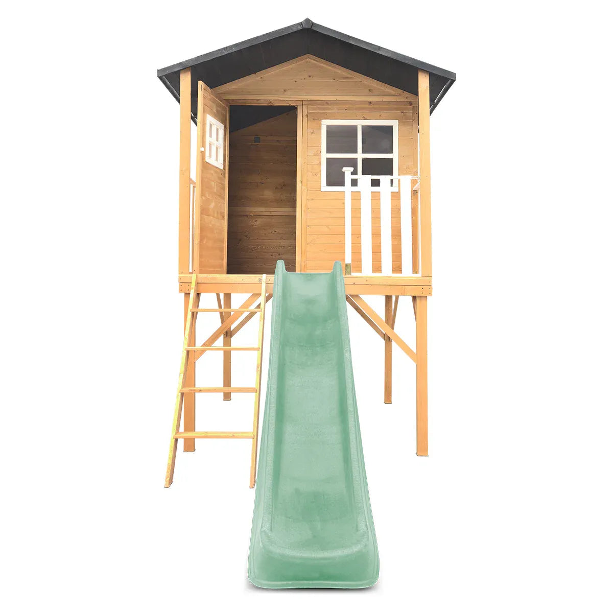 Lifespan Kids Burleigh Cubby House with 2.2m Slide (Pastel Green) V572-LKCH-BUR-PG