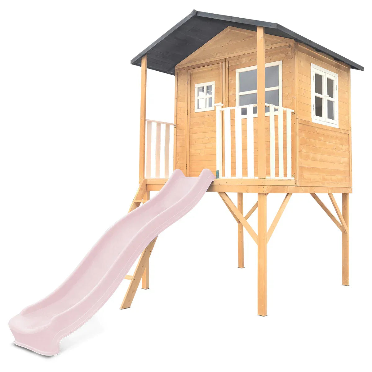 Lifespan Kids Burleigh Cubby House with 2.2m Slide (Pastel Pink) V572-LKCH-BUR-PP
