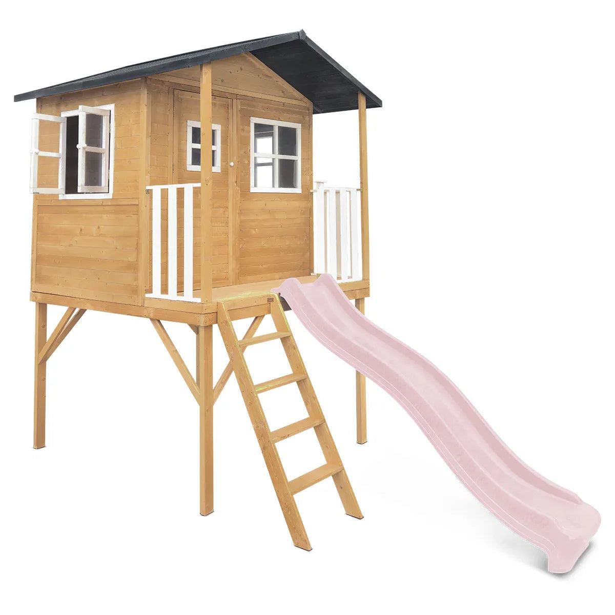 Lifespan Kids Burleigh Cubby House with 2.2m Slide (Pastel Pink) V572-LKCH-BUR-PP