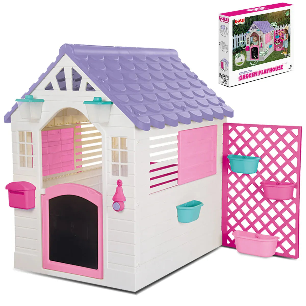 Lifespan Kids Garden Playhouse with Pink Fence V572-LKCH-PLAYGARNPK