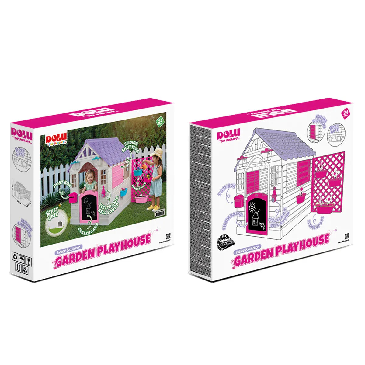 Lifespan Kids Garden Playhouse with Pink Fence V572-LKCH-PLAYGARNPK