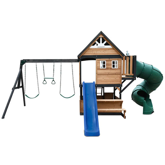 Lifespan Kids Claremont Swing Set & Play Centre with 2.2m Slide (Blue) V572-LKPC-CLARE-BU
