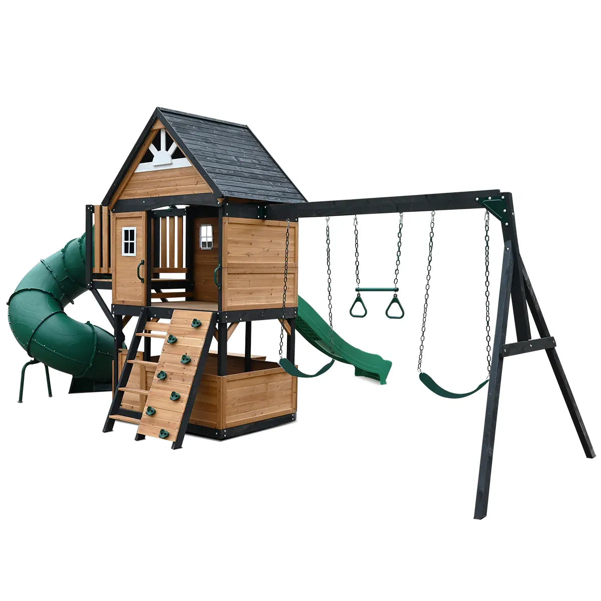 Lifespan Kids Claremont Swing Set & Play Centre with 2.2m Slide (Green) V572-LKPC-CLARE-GN