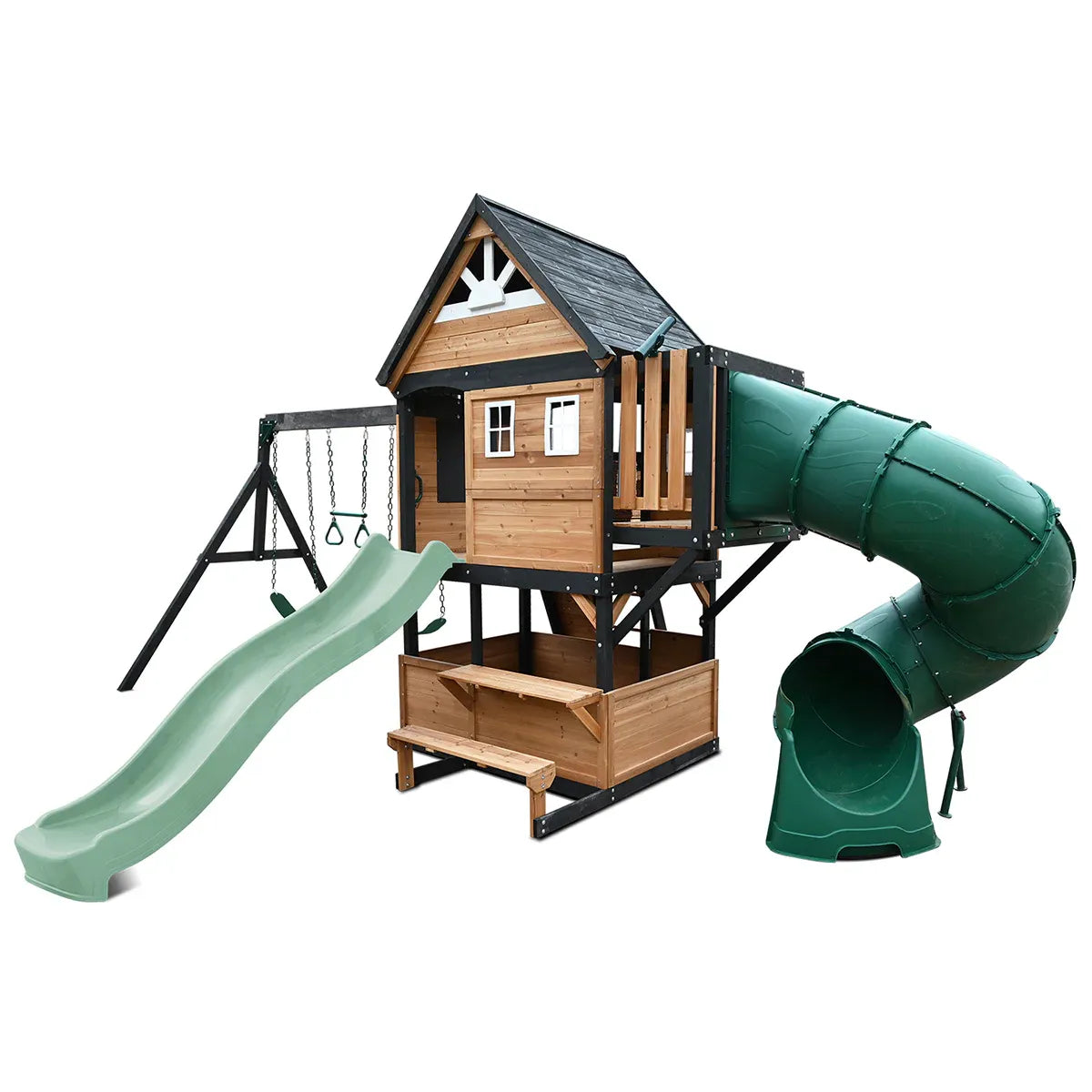 Lifespan Kids Claremont Swing Set & Play Centre with 2.2m Slide (Pastel Green) V572-LKPC-CLARE-PG