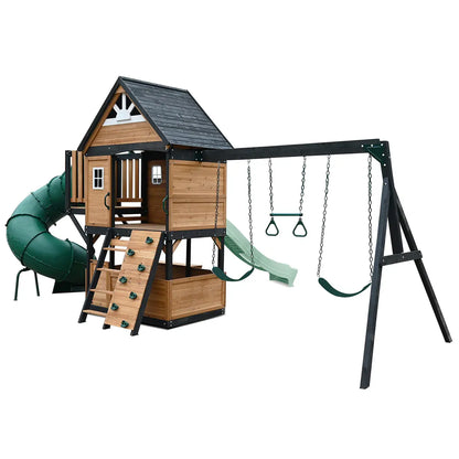 Lifespan Kids Claremont Swing Set & Play Centre with 2.2m Slide (Pastel Green) V572-LKPC-CLARE-PG