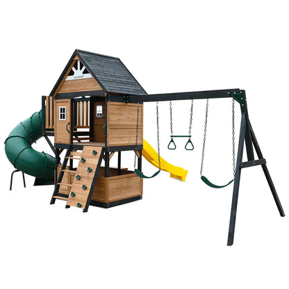 Lifespan Kids Claremont Swing Set & Play Centre with 2.2m Slide (Yellow)